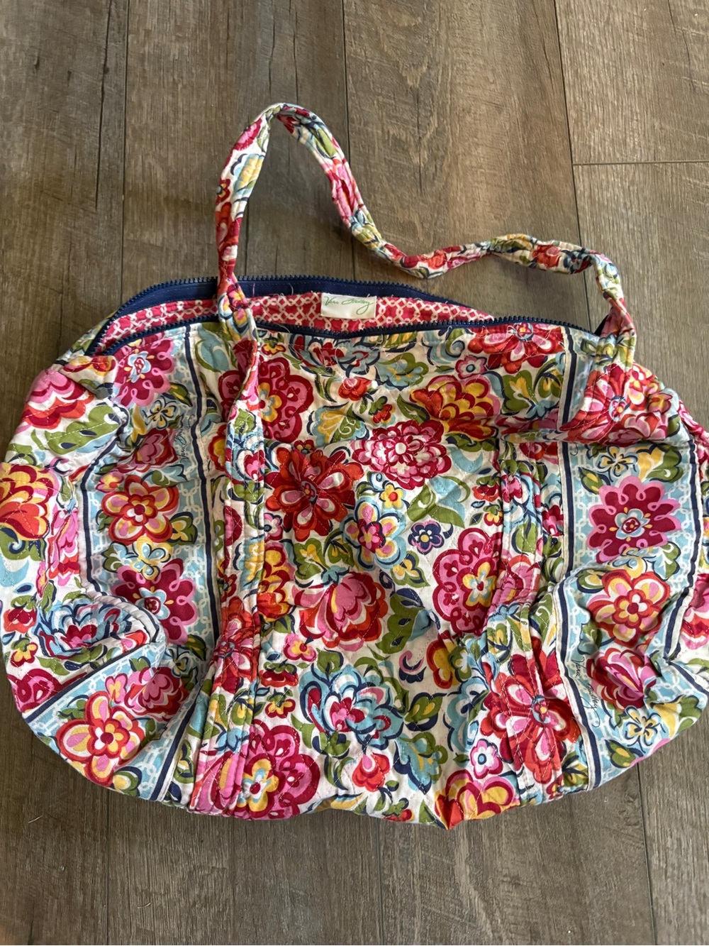 Vera Bradley Multicolor Floral Quilted Tote in Pink and Blue